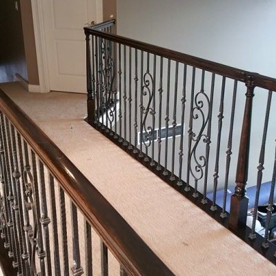 Refinish handrails and newel posts